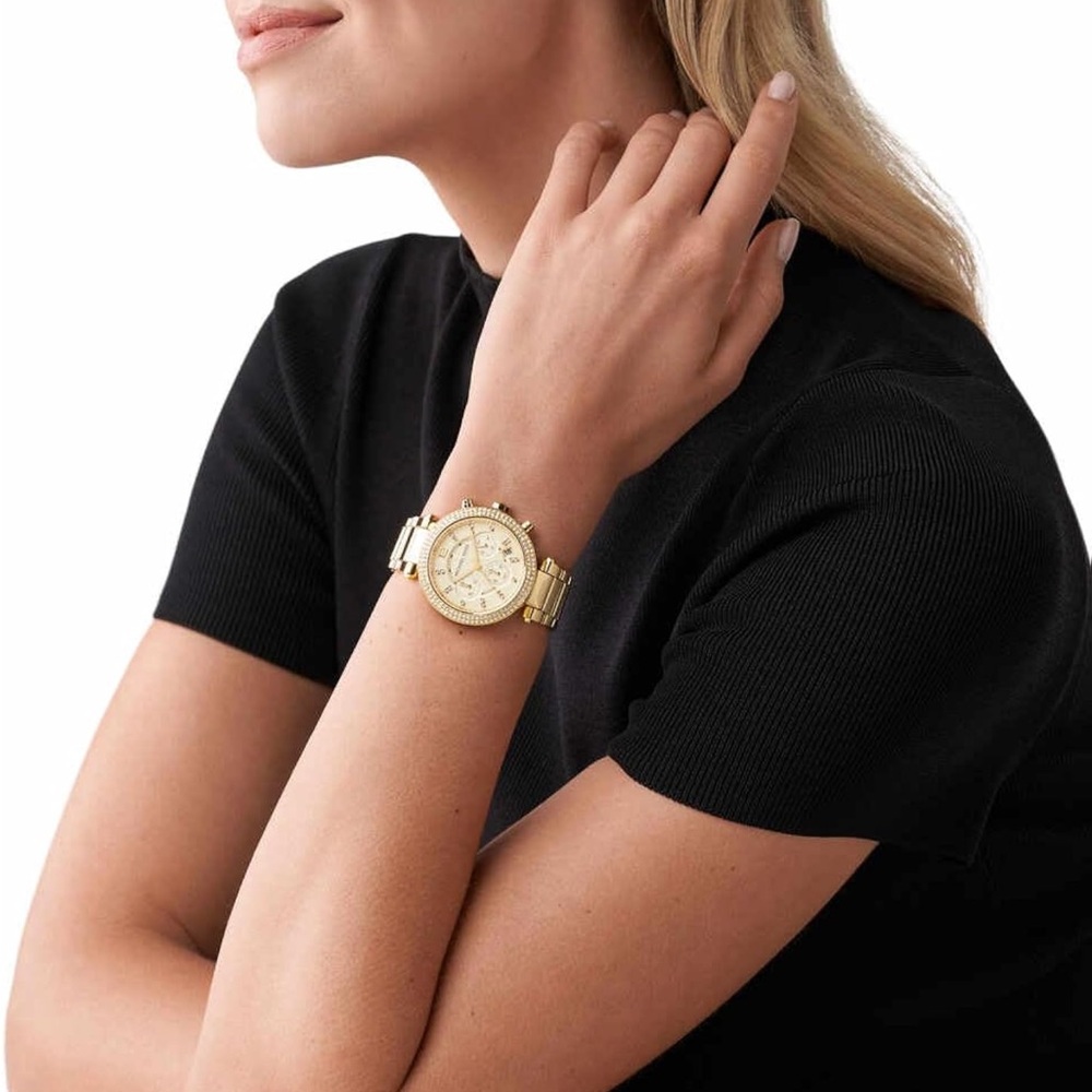 Michael Kors Parker Yellow Dial Stainless Steel Ladies Watch MK5354 - Picture 5 of 15